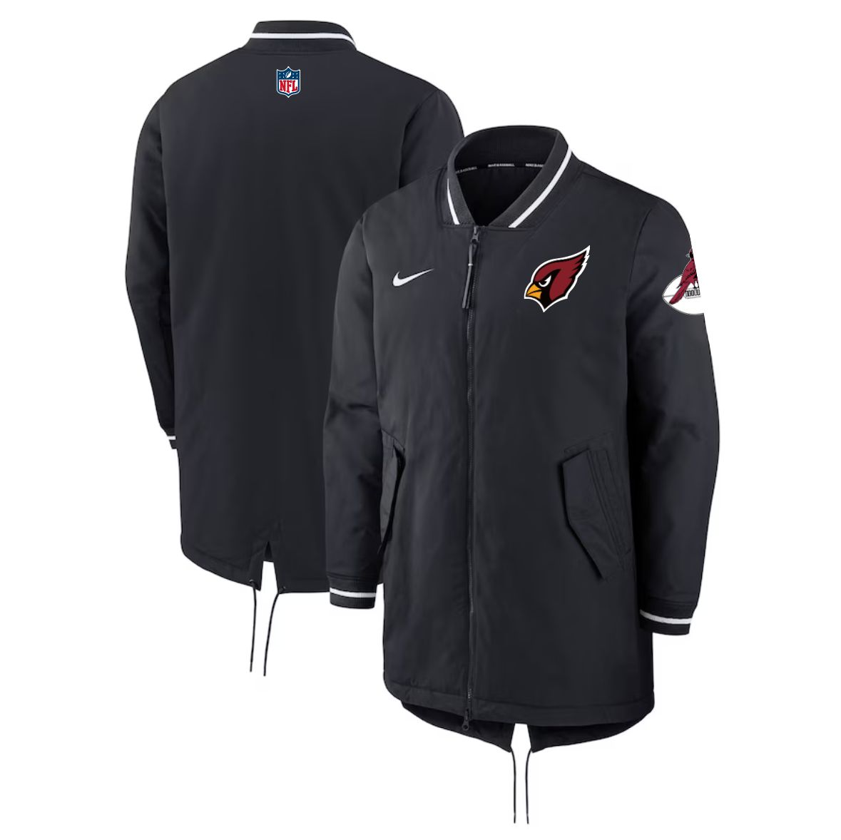 Men 2026 NFL Arizona Cardinals black Extended Cotton Jacket style 01-0